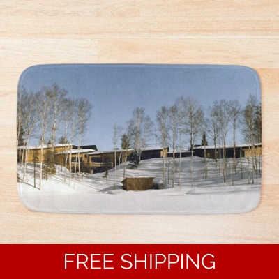Le Studio Bath Mat Building From Lake Perry Winter